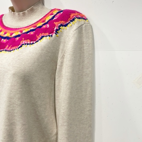 CAbi #4416 Women Sm Colorful Embroidered Wool Blend Winsome Pullover Sweater‎ - Picture 3 of 9